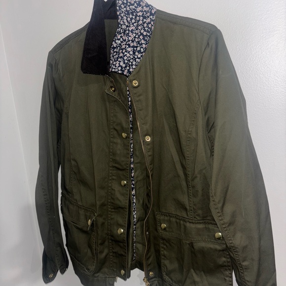 J. Crew Orchard Utility Jacket with Brown Collar - Picture 5 of 7